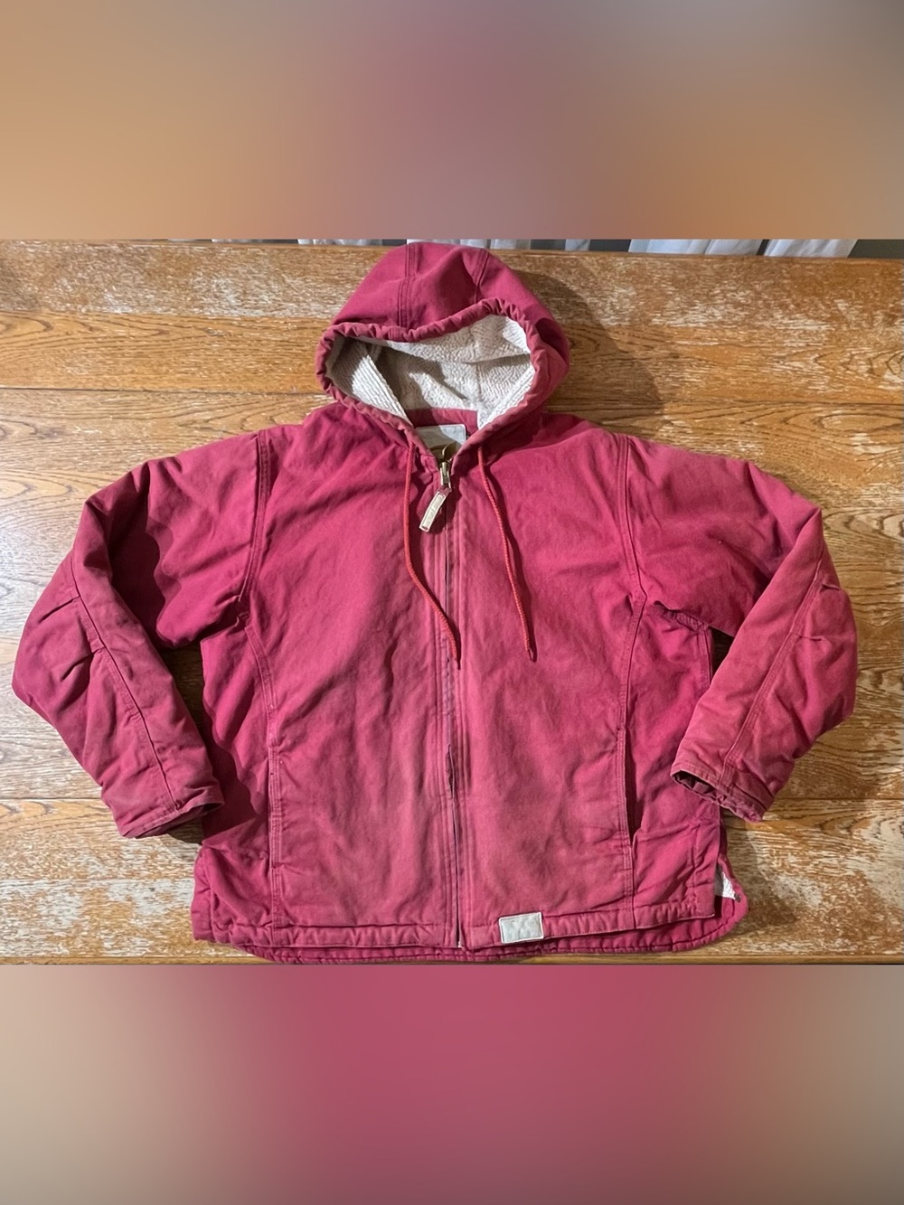 C.E. Schmidt Workwear Hooded Canvas Jacket Red 2014 Size XL Womans